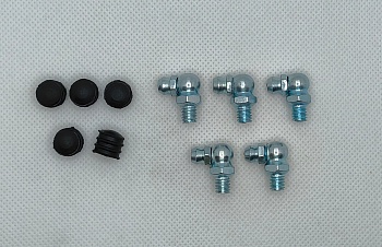 Комплект угловых пресс-масленок М6х1 90 градусов с защитным колпачком 100 шт